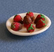 Dollhouse Miniature Chocolate Dipped Strawberries